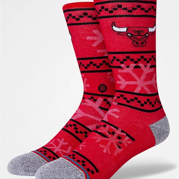 NWT Stance NBA BULLS FROSTED 2 Red Crew Socks Stance x Chicago Bulls Size L